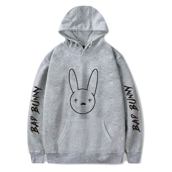 

mens sweater factory selling singer bad bunny's surrounding sweater spring and autumn simple leisure men's women's hooded jac, Black