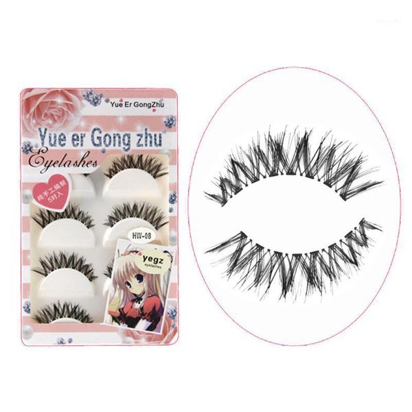 

bgvfive5 pairs synthetic fiber handmade makeup eyelashes black cross messy fake eyelashes1