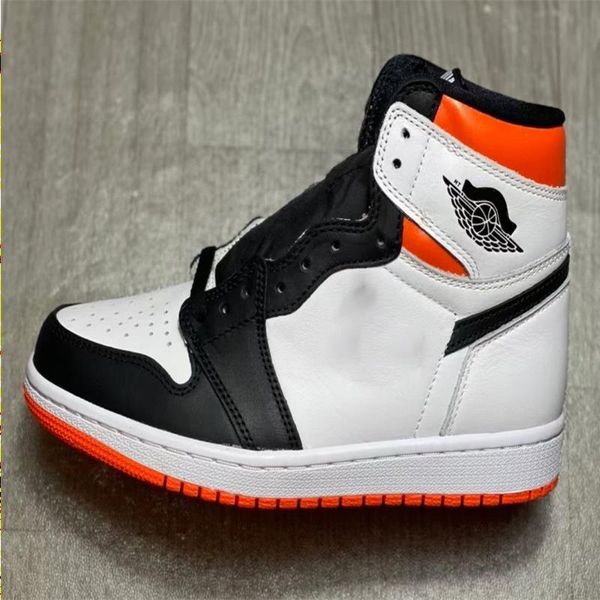 

orange man 1s real 1 authentic shoes leather white electro basketball 555088-180 sneakers sports ipvuh, Black
