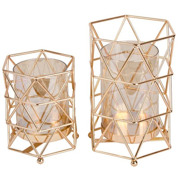 

candle holders golden iron holder european geometric candlestick romantic crystal cup home decoration table