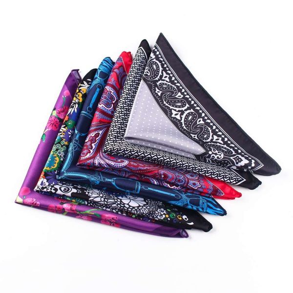 

silk printing men's formal pocket gentleman accessories handkerchief small square towel, White