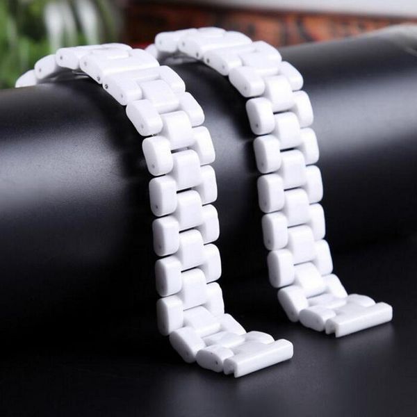 

watch bands ay ceramic watchband women strap small bracelet wristwatches band 14mm 16mm 18mm pearl white belt waterproof, Black;brown