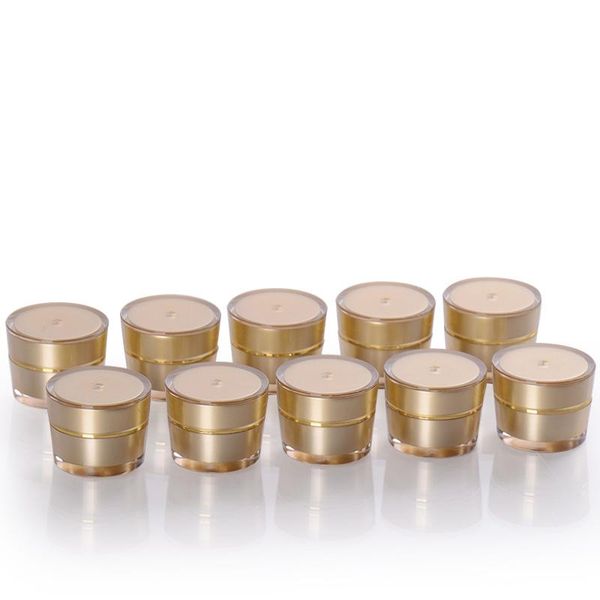 

storage bottles & jars 40pcs/lot 5g mini sample cream jar containers,empty cosmetic bottles,5cc gold color pot for cosmetics