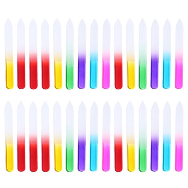 

nail files 30pcs crystal glass professional buffer shine polisher manicure tools for home salon (mixed colors, 14cm)