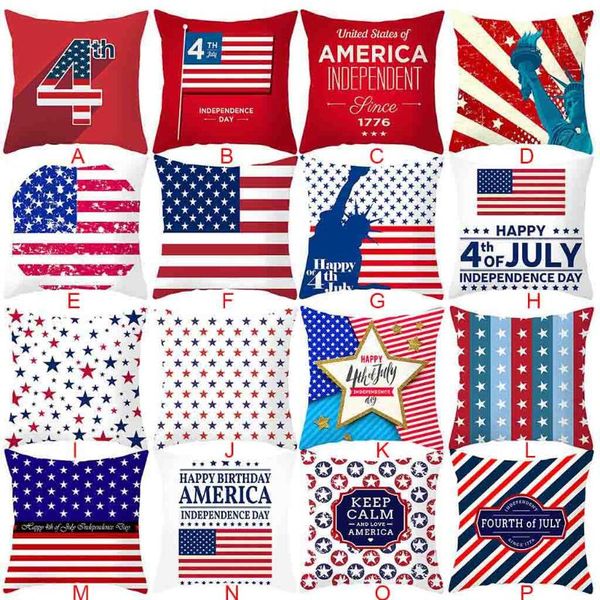 

cushion/decorative pillow 1pcs 45x45cm independence day cases sofa cushion cover home decor seat chair pillowcase american flag throw