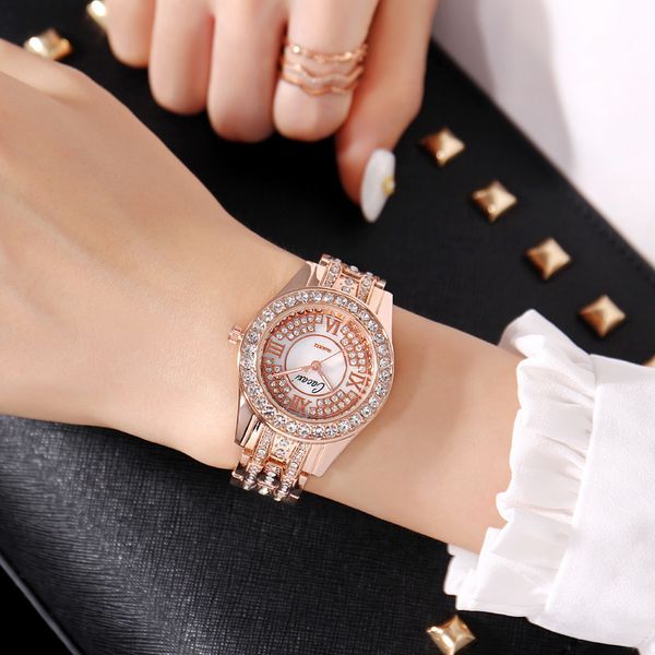 

classic version ode to joy same watch women's fashion hundred tower waterproof quartz watch, Slivery;brown