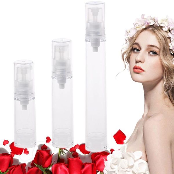 

storage bottles & jars zkm 5ml/10ml/15ml transparent airless pump vacuum bottle plastic travel