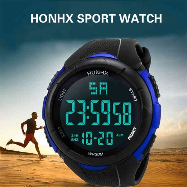 

2021 mens digital watch sport led waterproof wrist outdoor luxury analog for