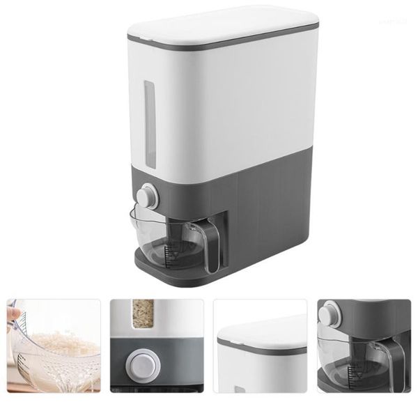 

storage bottles & jars 1pc automatic rice bucket container bin for grain food containing kitchen
