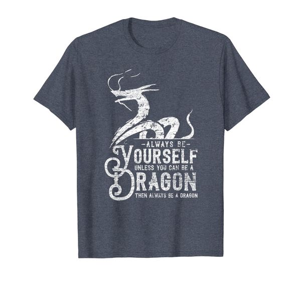 

always be yourself dragon t-shirt gift for dragon lover, White;black