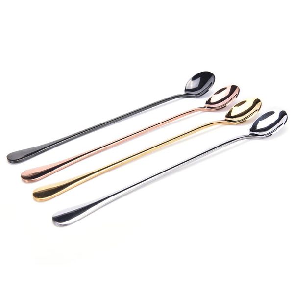 

spoons 1pc stainless steel long handle coffee spoon ice cream tea honey soup kitchen dinning dinner tableware 23.5cm