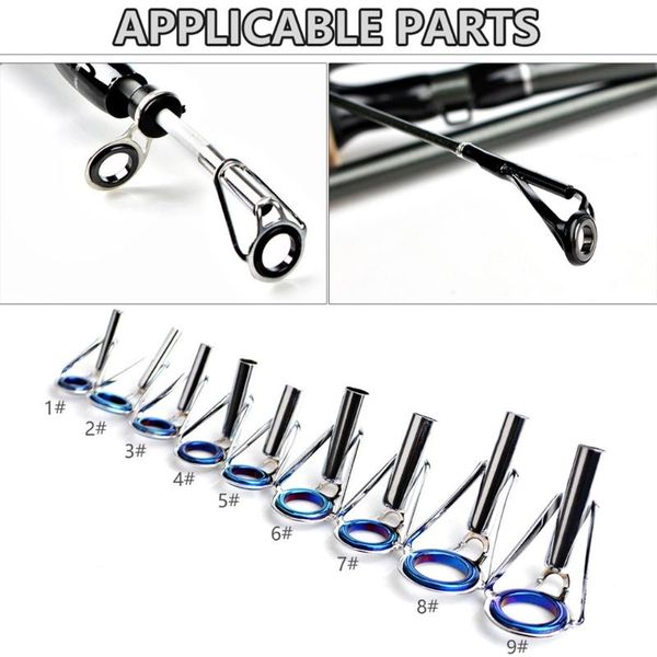 

fishing hooks 1-9# oval eye ceramic ring rod guide o stainless steel tip repair kit tackle box parts circle accessories