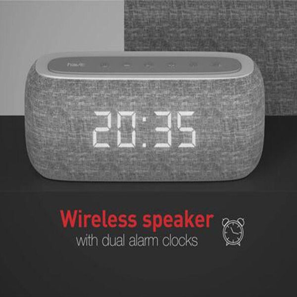 

portable speakers home wireless bluetooth speaker stereo subwoofer computer clock display dual alarm support aux/tf