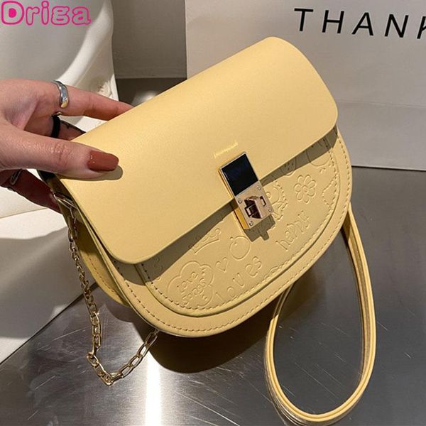 

driga female shoulder saddle bags texture crossbody handbags women summer 2021 fashion messenger pu leather chain cross body