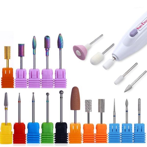 

nail drill bits milling cutter cuticle buffer for files electric file grinding machine rrt tool polishing remover1