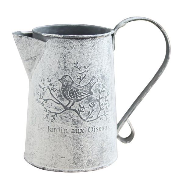 

holder watering can home flower bucket ornaments craft pastoral style decoration barrel accessories iron sheet vases shop equipments