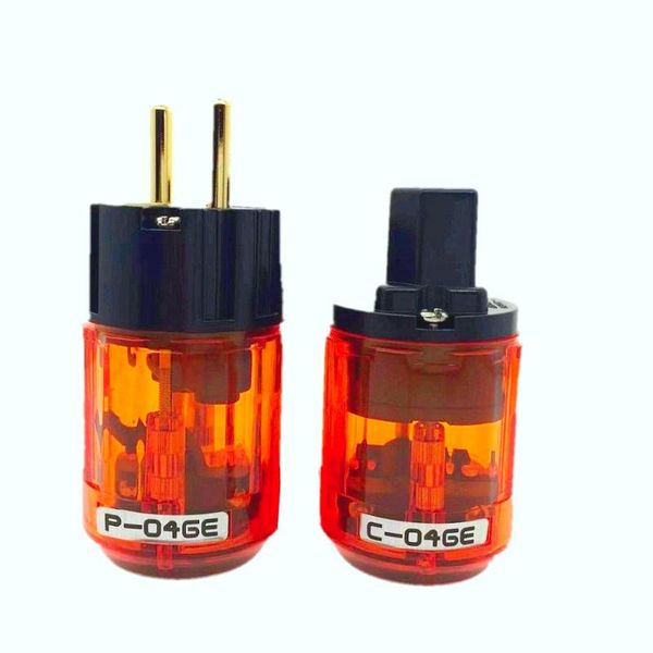 

smart power plugs oyaide p-046e 24k gold plated schuko eu male plug + c-046e iec connector matihur hi-end audio hifi