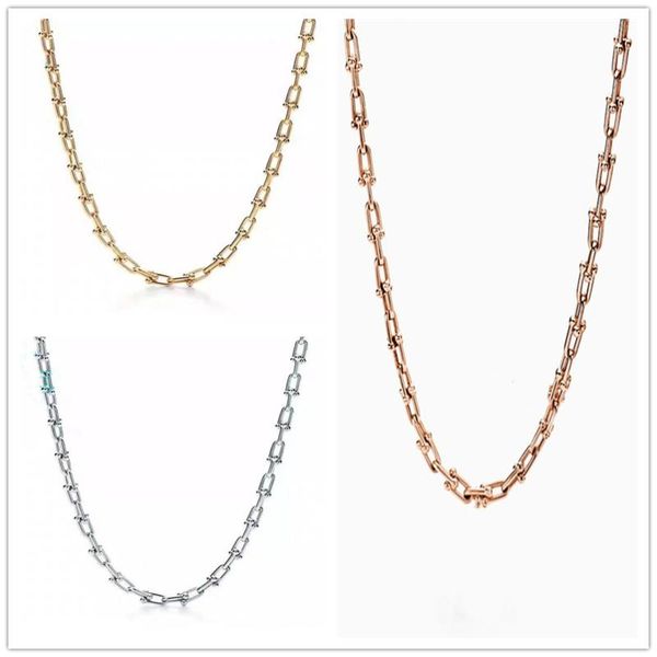 

chains 1:1 original 925 sterling silver u-shaped necklace, high-quality european and american style fashion jewelry,women holiday gift