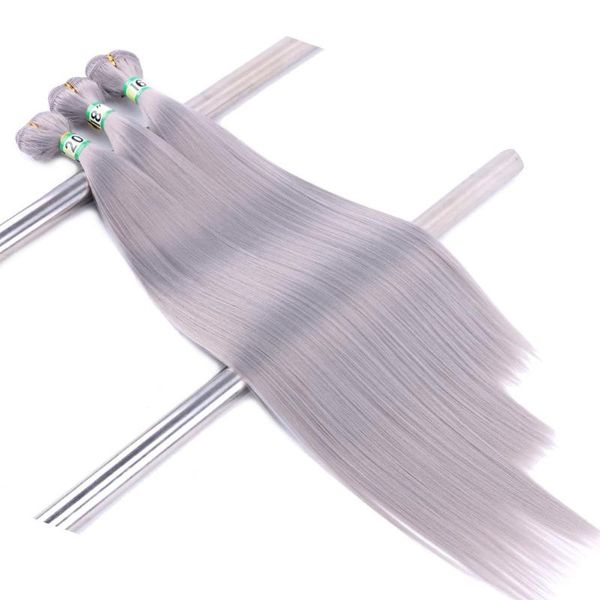 

human ponytails 2 pcs/lot straight hair bundle 16 18 20 inches available high temperature synthetic extension for women, Black