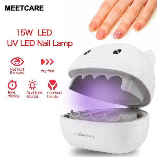 

nail dryers mini cute pet dryer 15w uv led lamp for manicure drying machine smart sensor 30s/60s/90s with storage box wireless diy