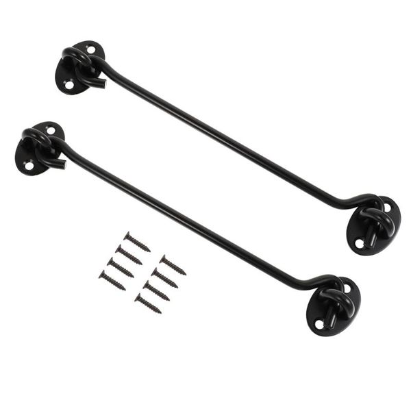 

hooks & rails 2pcs stainless steel window hook catch practical widow black