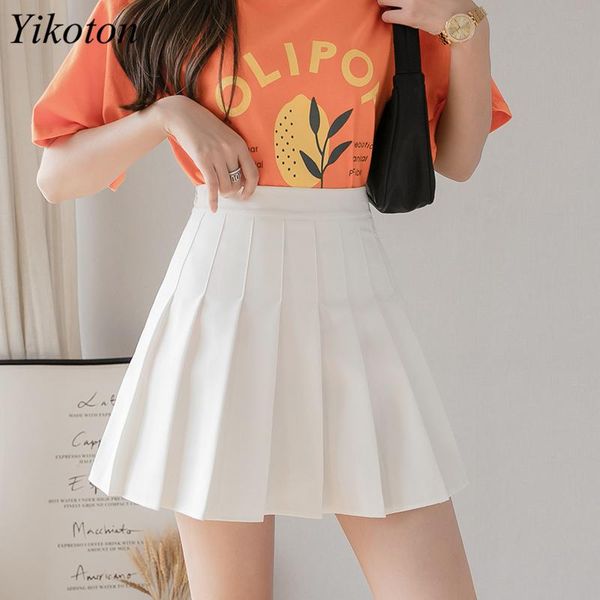 

skirts women summer high waist preppy a-line student pleated female cute sweet girls dance kawaii mini skirt, Black
