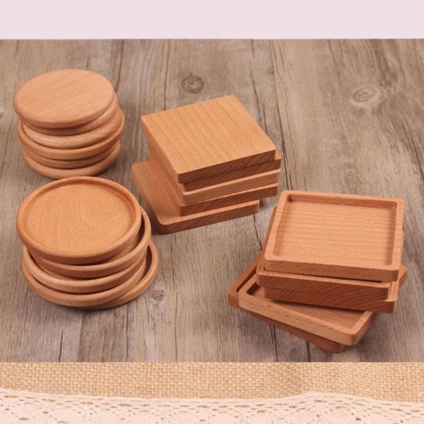 

mats & pads durable wood coasters placemats round heat resistant drink mat table tea coffee cup pad non-slip insulation