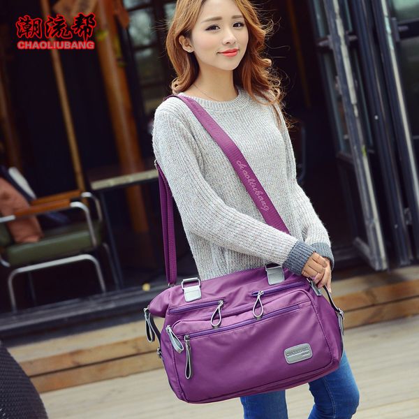 

nylon large capacity practical big fashionable simple women's travel handbag one shoulder messenger bag