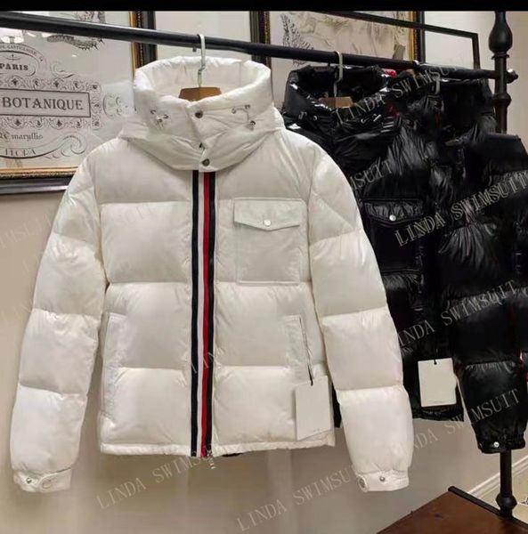 

men women designer real duck down jackets gool coat winter outdoor cold-proof thickened warm stracket suit casual solid camouflage color mm, Black