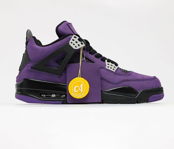 

2021 basketball shoes 4s senior high school student men's dunk black purple running fitness women's trainer sneakers size 36-46