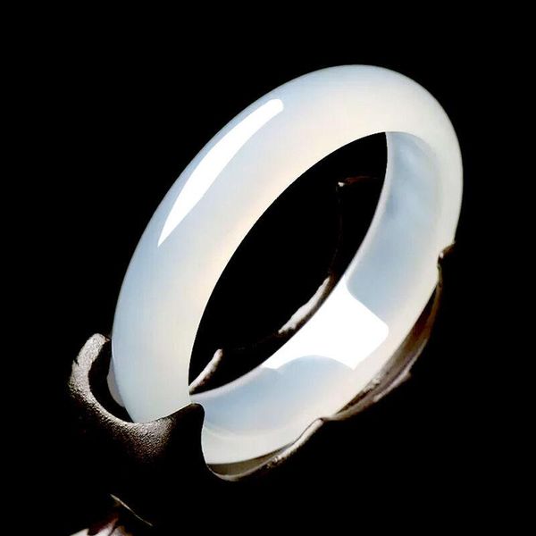 

other bracelets certificate natural agate white 54mm-62mm bracelet elegant princess jade gift, Golden;silver
