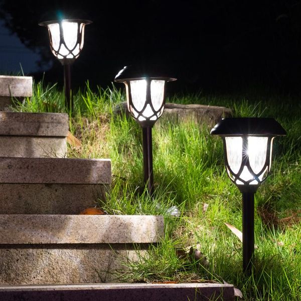 

lawn lamps 1pcs pathway solar lamp plug-in ground light bright led landscape lighting outdoor waterproof stainless steel garden lanterns