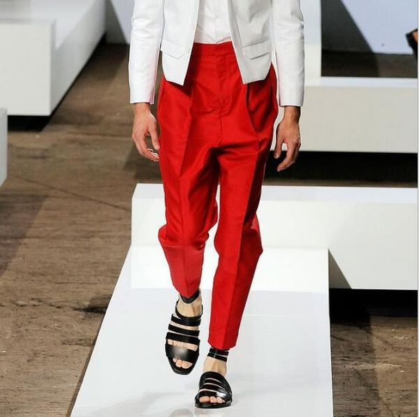 

men's pants trendy fashion trend casual large size simple red high-waisted harem, Black