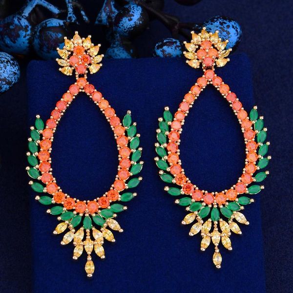 

dangle & chandelier kellybola boucle d'oreille femme bohemia crystal earrings for women prong setting cubic zirconia high level jewelry, Silver