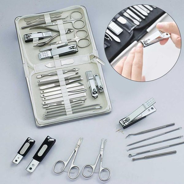 

nail art kits 26 pcs professional cutter pedicure scissors set stainless steel eagle hook portable manicure clipper tool