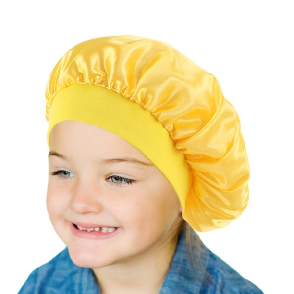 

kids satin bonnet k-10, Yellow