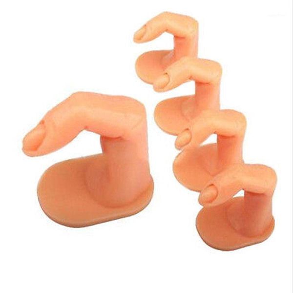 

wholesale- 5 pcs display tool fake nail art tips practice training false fingers models shopping1, Silver