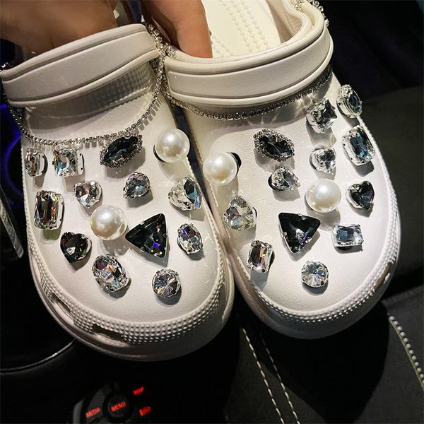 

pearl gem diamond 100cm chain charms wristbands decoration pvc x-mas backpack party shoe buckle diy girl fit croc gifts, Bronze;silver