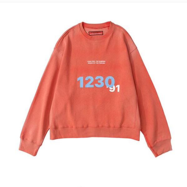 

22ss letter red cotton oversized hoodies men women vintage clothes autumn winter, Black