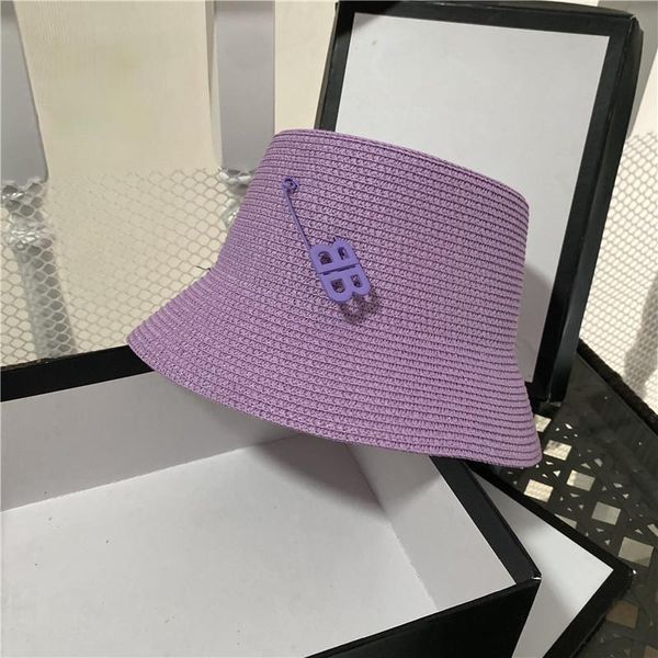 

wide brim hats 2021 macaron color women's fisherman straw summer sun for lady beach foldable sunscreen bucket hat, Blue;gray