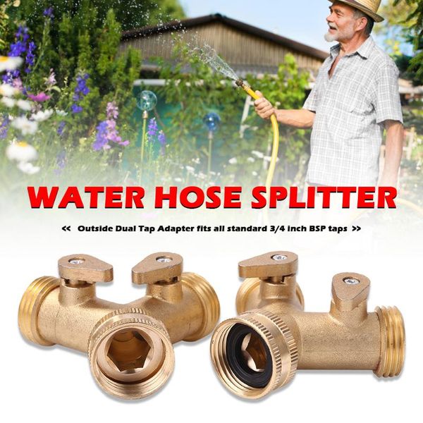

watering equipments 2pcs connecter quick coupler pipe fittings 2 way garden hose splitter 3/4 inch air tool compressor water