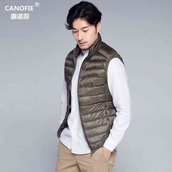 

autumn and winter 2020 lightweight down jacket men's multi color multi size casual vest, Black