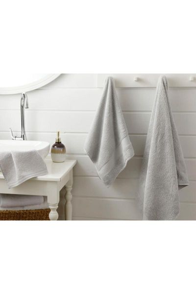 

pure basic bath towel gray set home textile shower 100x150 cm