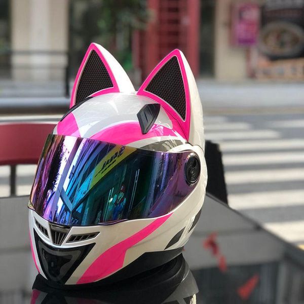 

cat ear helmet motorcycle rider full face racing personality winter anti-fog helmets