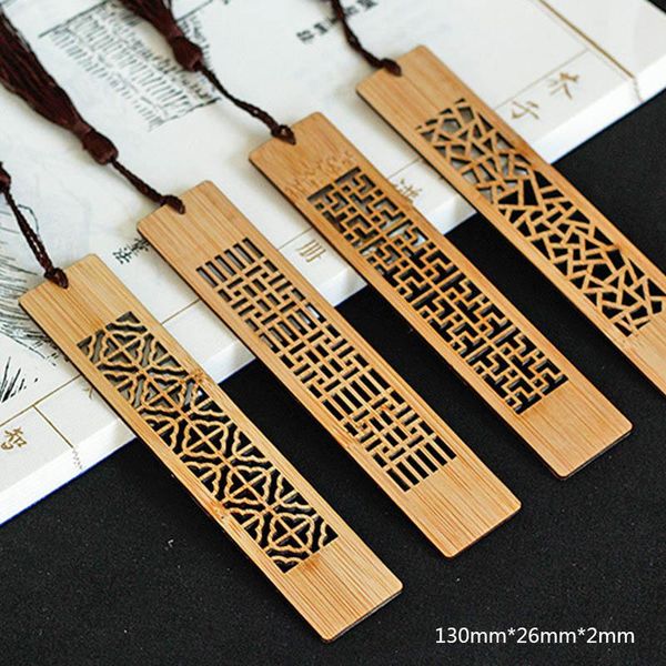 Segnalibro Segnalibri in legno vuoto retrò in stile arte tradizionale cinese antica per libri Cancelleria per la scuola di amici regalo creativo