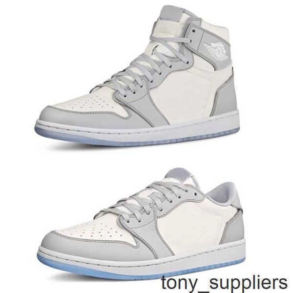 

new 1 high og grey 2020 mens basketball shoes women sneakers jumpman trainers 1s embossed on the upper crystal bottom basketszcyn