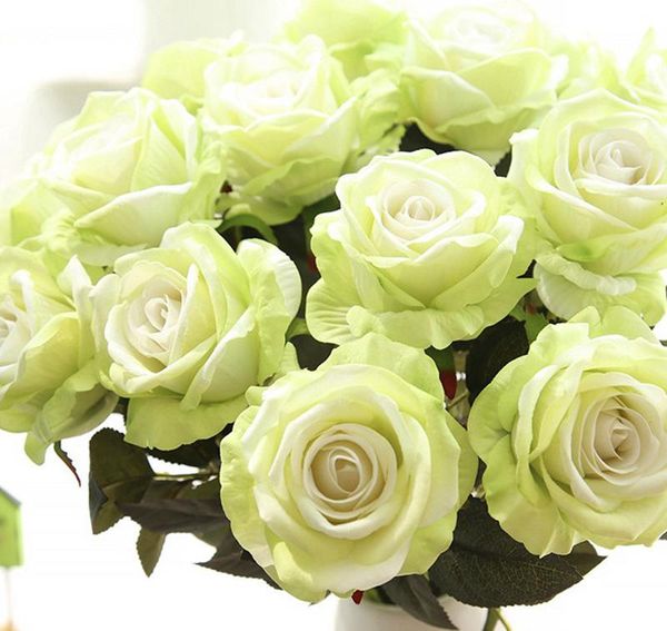 

2021 artificial flower rose silk flowers real touch peony marrige decorative flower wedding decorations christmas decor 13 colors, White