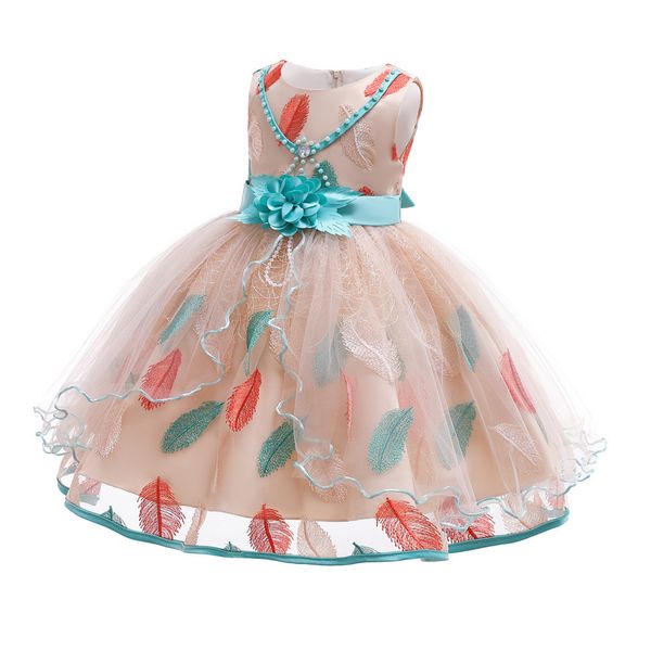 

premium 70% off embroidered lace princess skirt mesh children's dress fluffy, White