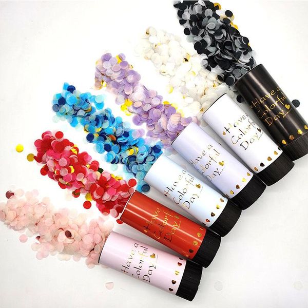 

party decoration 1pcs metallic wedding confetti poppers handheld fireworks small salute spring firework tube atmosphere supplies
