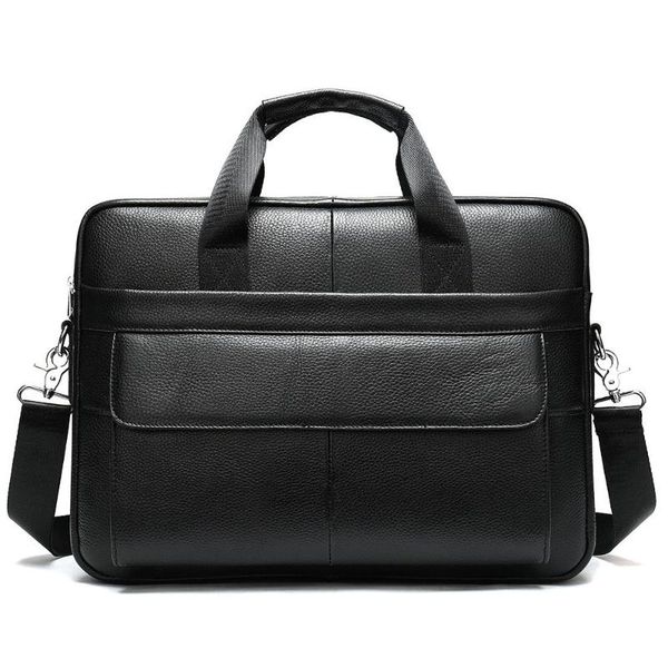 

briefcases fashion black genuine leather men briefcase multifunction quality natural cowskin 100% business shoulder bags